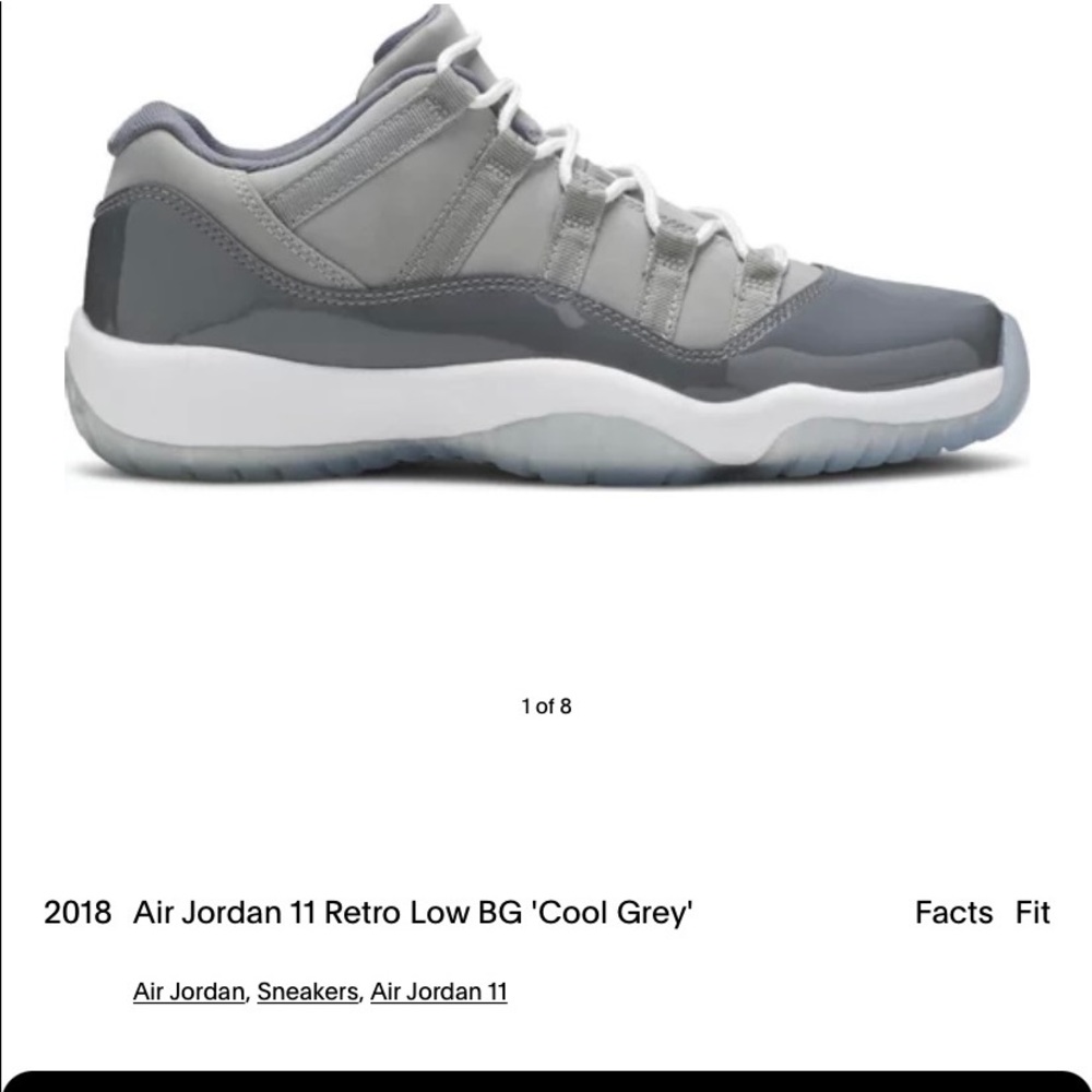2018 Air Jordan 11 Retro Low Cool Grey